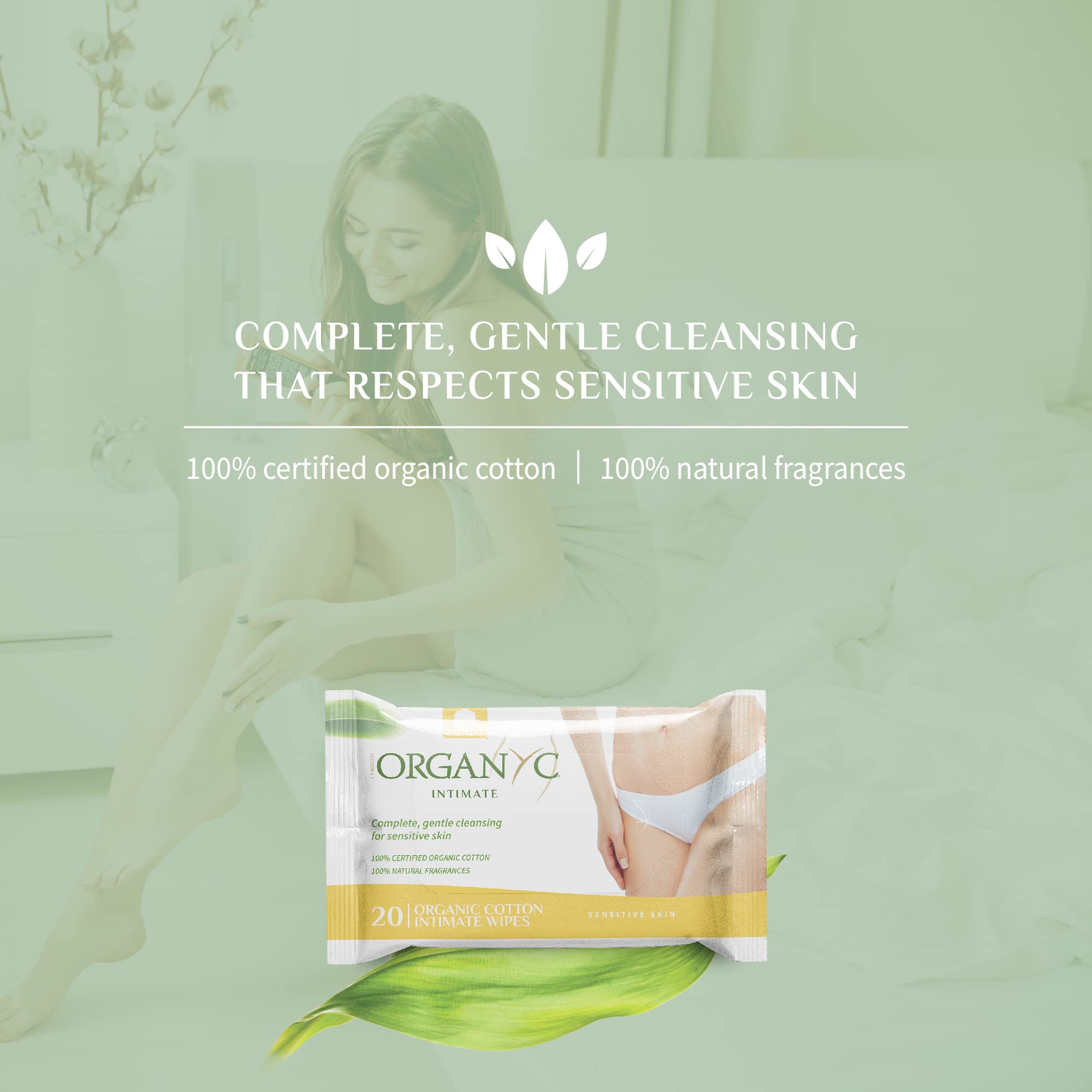 Organyc travel-friendly wipes packaging for on-the-go refreshment.