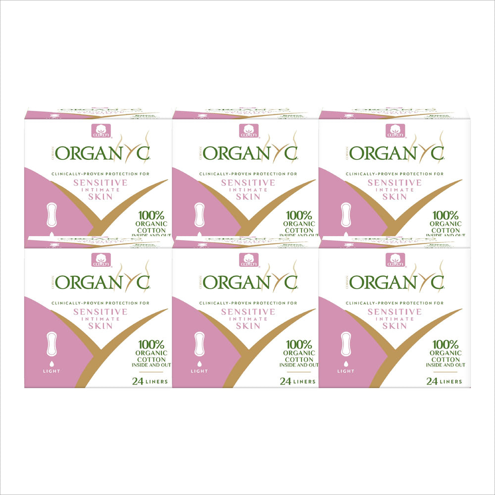 Organyc panty liner pack front view—discreet daily carry.