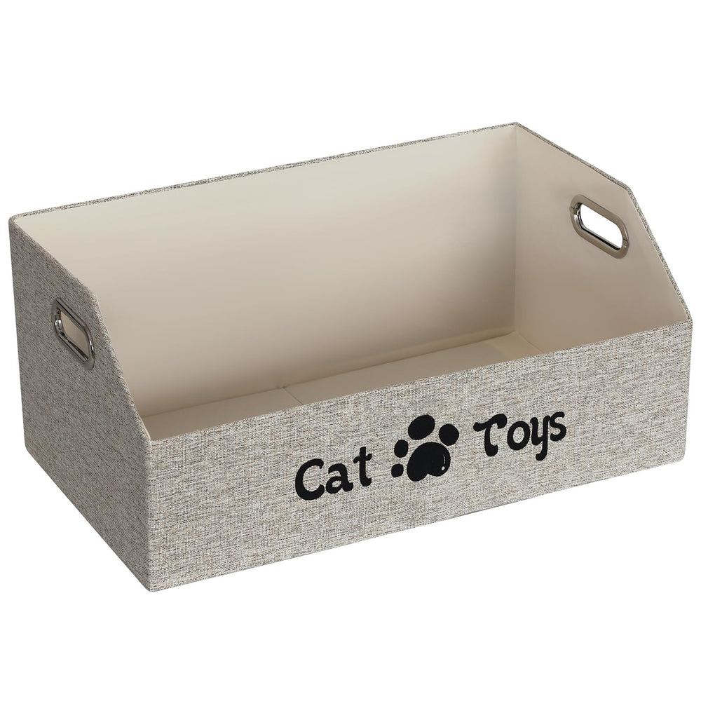 ORGMASTER cat toy basket front view showing accessible storage for toys