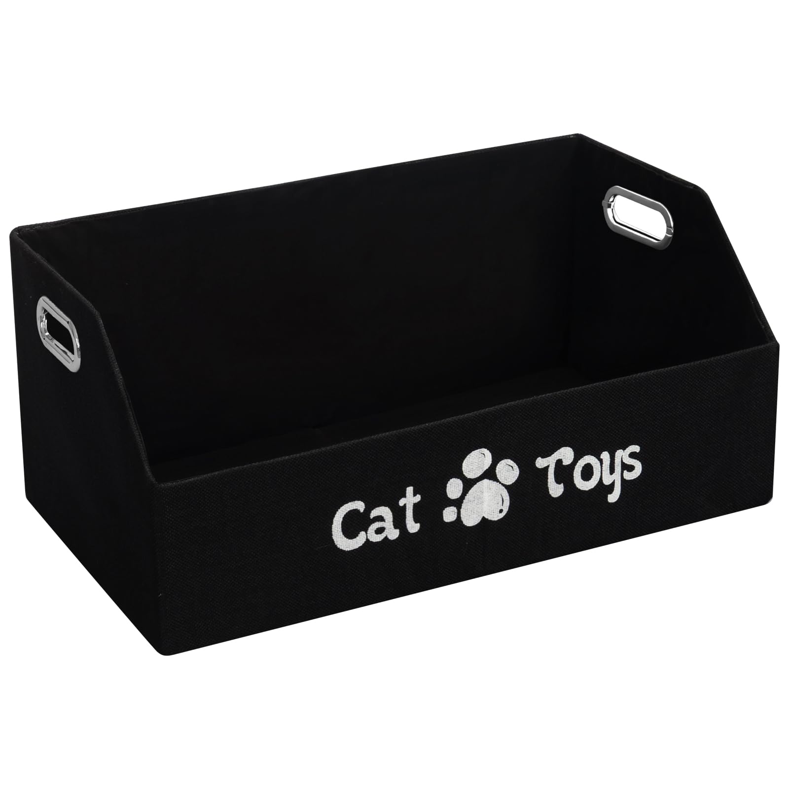 ORGMASTER Cat Toy Basket front view highlights sturdy fabric and easy-access storage.