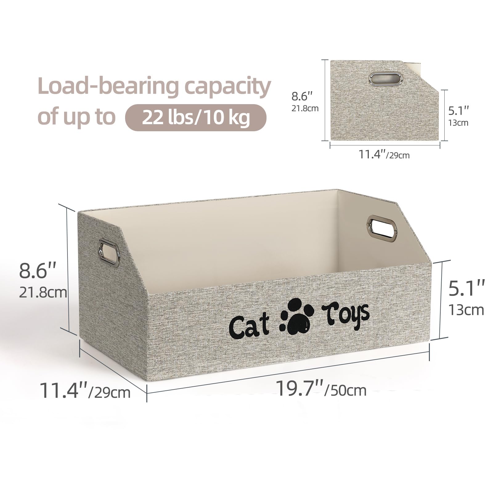 ORGMASTER cat toy basket side view highlighting sturdy, portable design