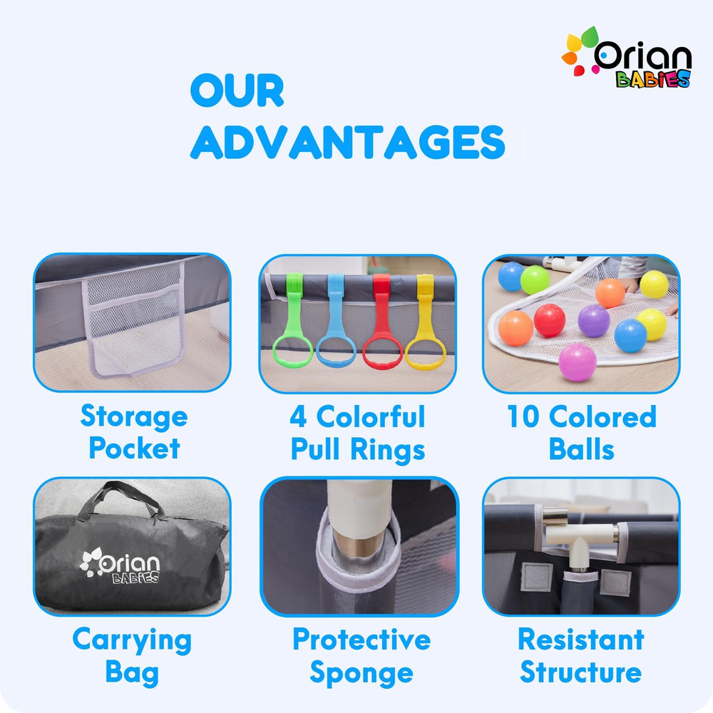Orian playpen with durable Oxford fabric designed for daily use