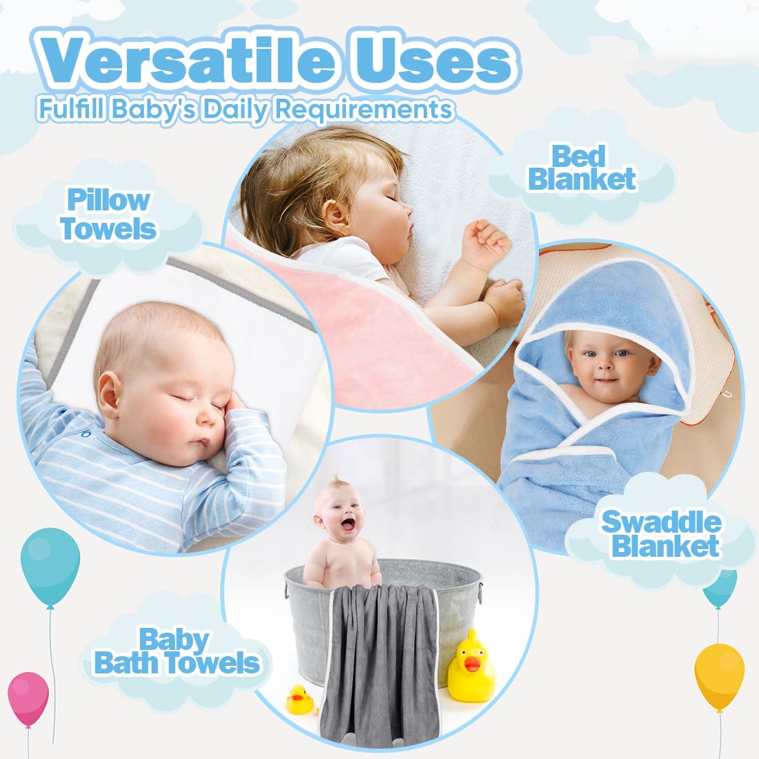 Orighty 6-pack baby towels shown in registry-ready packaging