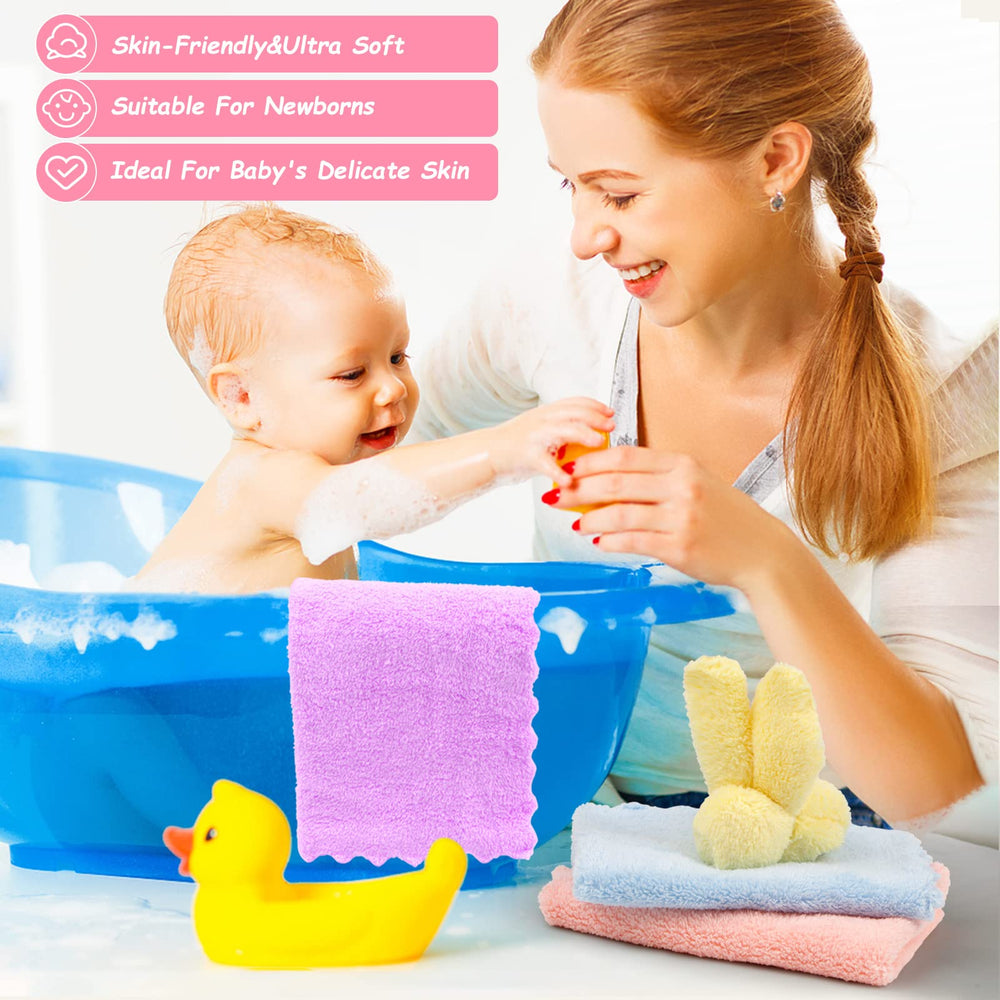 Orighty baby washcloths stacked show convenient size and softness