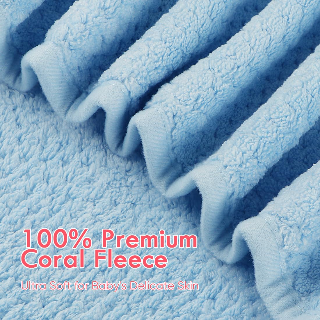 Orighty five washcloths eight by eight inches, soft and absorbent.