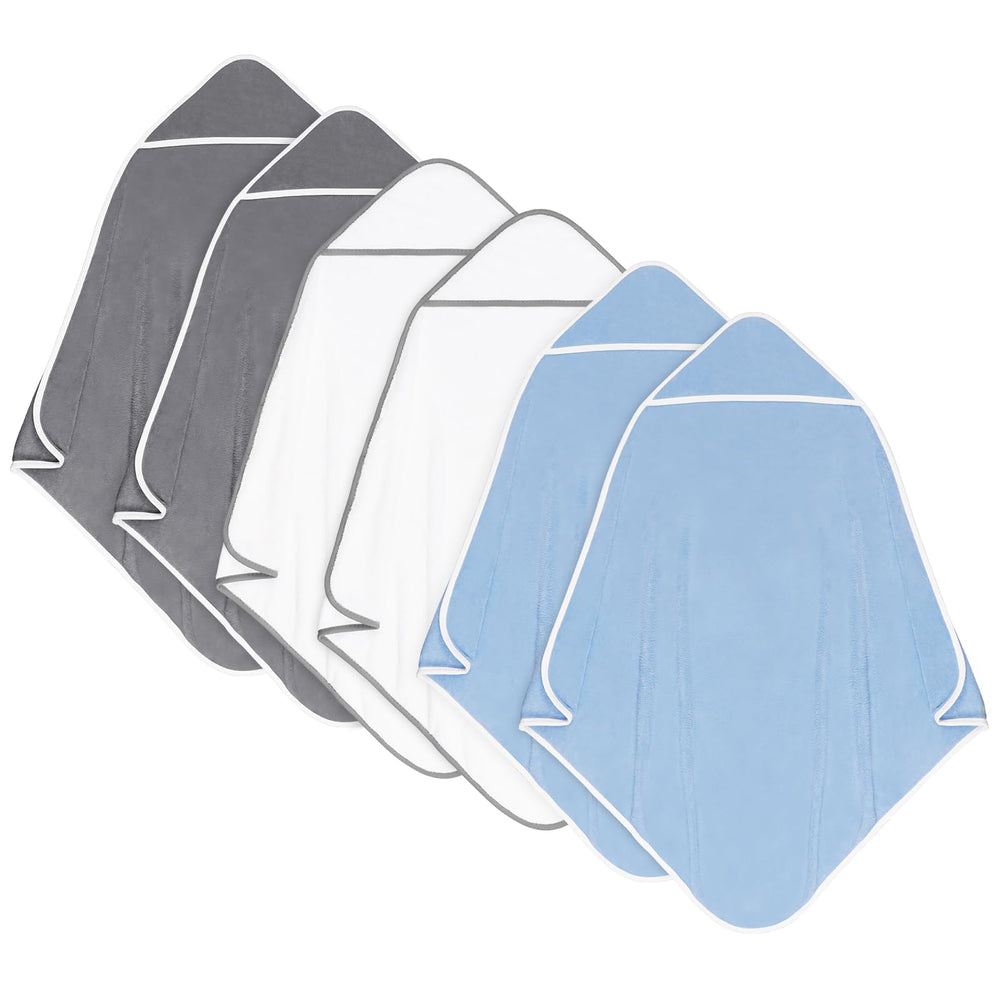 Orighty baby hooded towel in grey with plush coral velvet for gentle drying