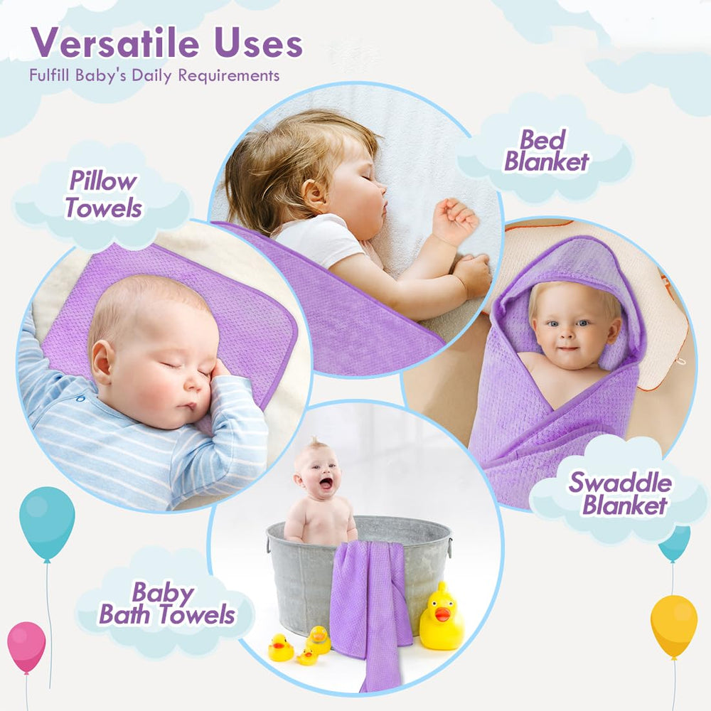 Orighty towel in use as swaddle demonstration, showcasing versatility