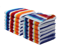 Original Kids wash cloths in cabana stripe design for gentle daily cleansing.