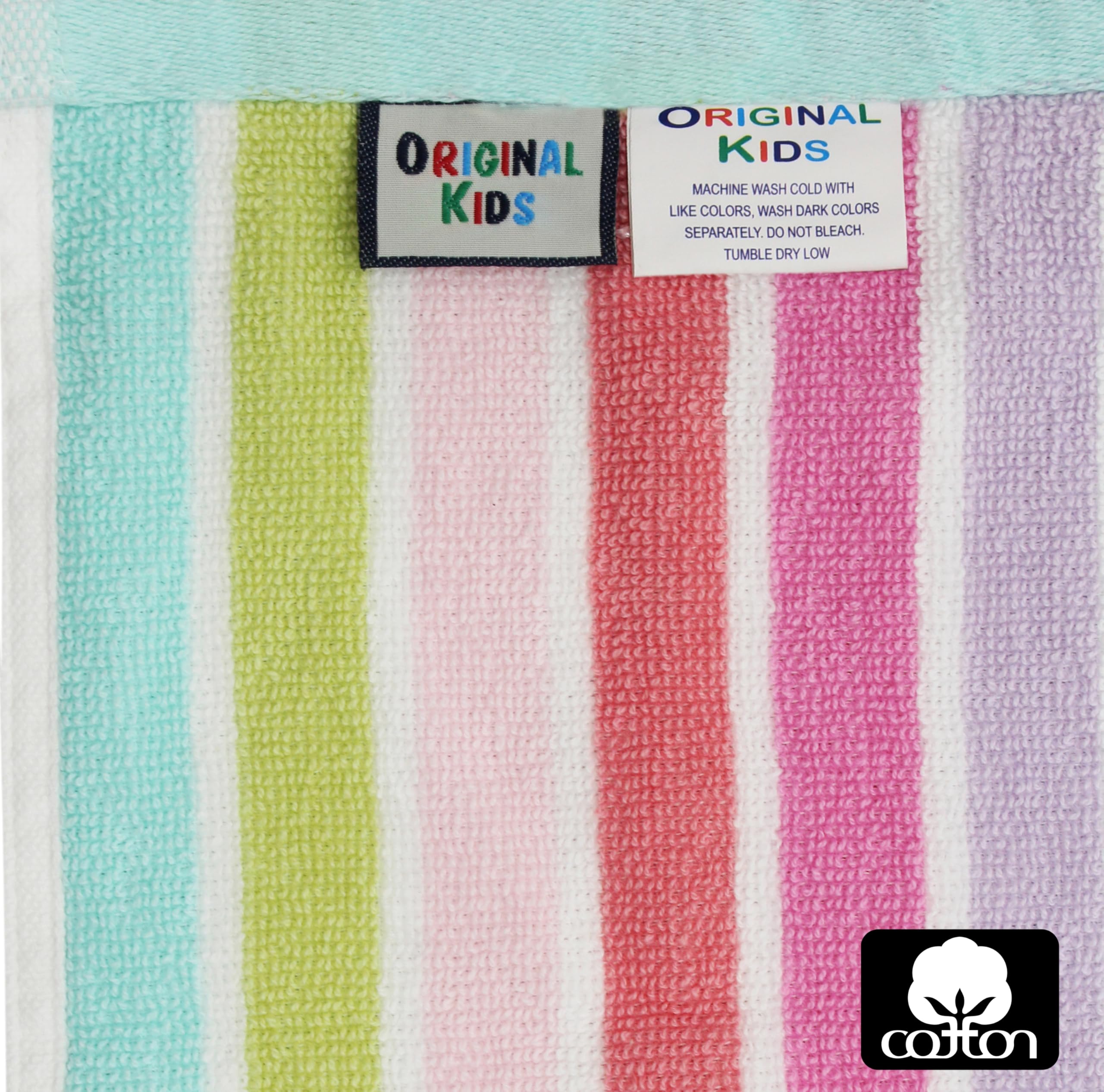 Original Kids pink stripe cloth adds color to bath time routines.
