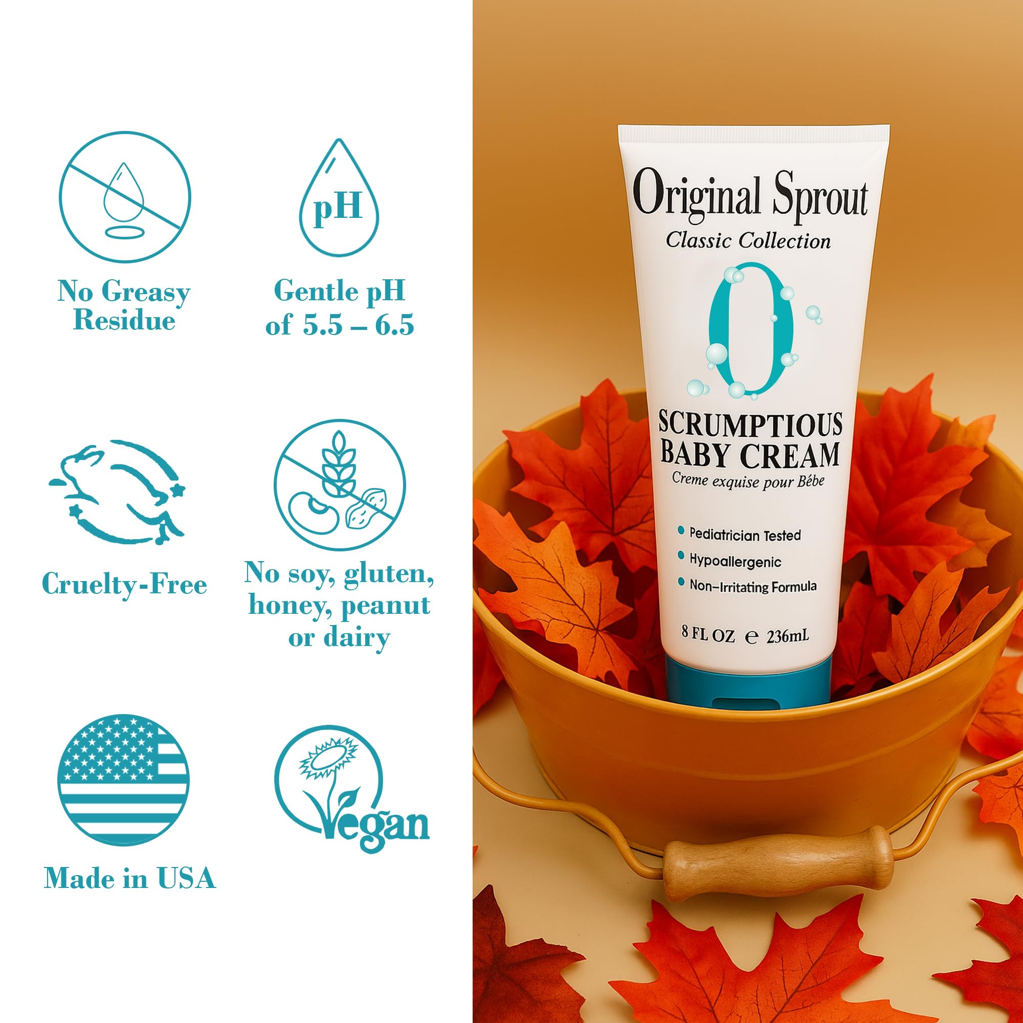 Applying Original Sprout Scrumptious Baby Cream on skin for daily hydration