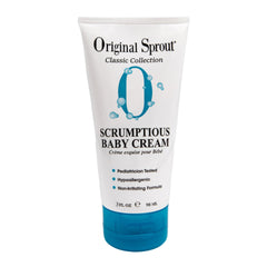 Original Sprout Scrumptious Baby Cream bottle label for gentle moisturization