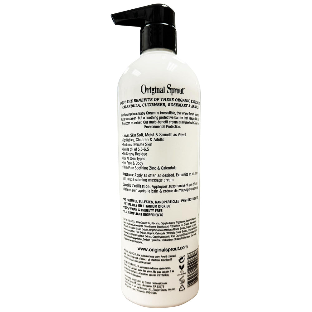 Hypoallergenic, pediatrician-tested Original Sprout Scrumptious Baby Cream for sensitive skin