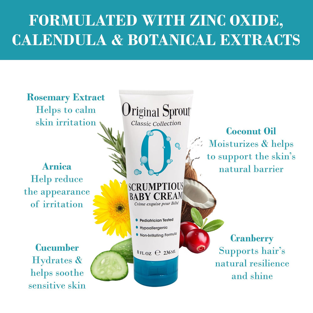 Calendula and zinc oxide in Original Sprout Scrumptious Baby Cream