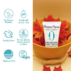 Original Sprout Scrumptious Baby Cream jar highlights diaper rash support