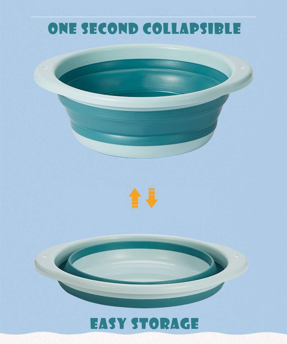 ORIZZP 3-pack collapsible wash basin small perfect for kids’ hand washing.