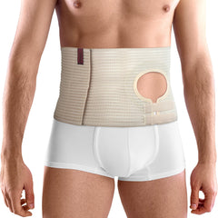 ORTONYX beige ostomy belt overview for daily wear comfort.