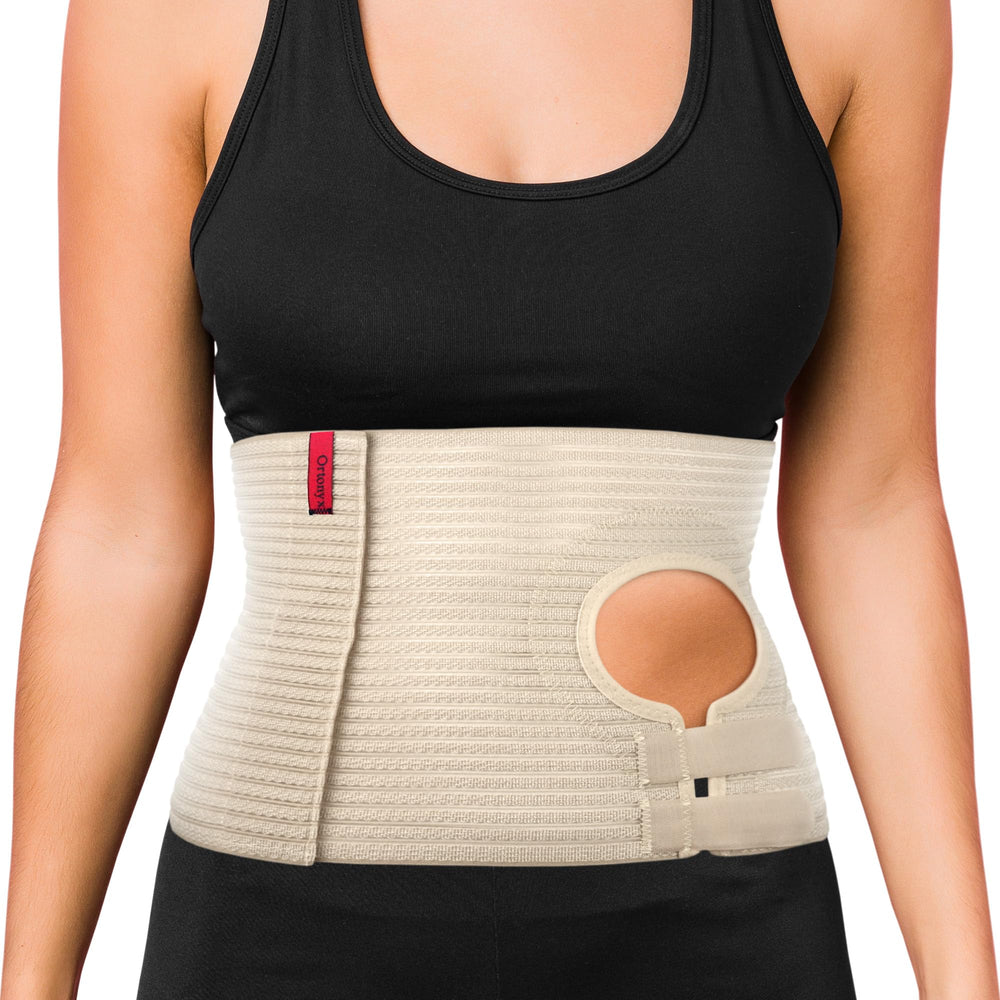 ORTONYX stoma hole detail enabling discreet bag integration.