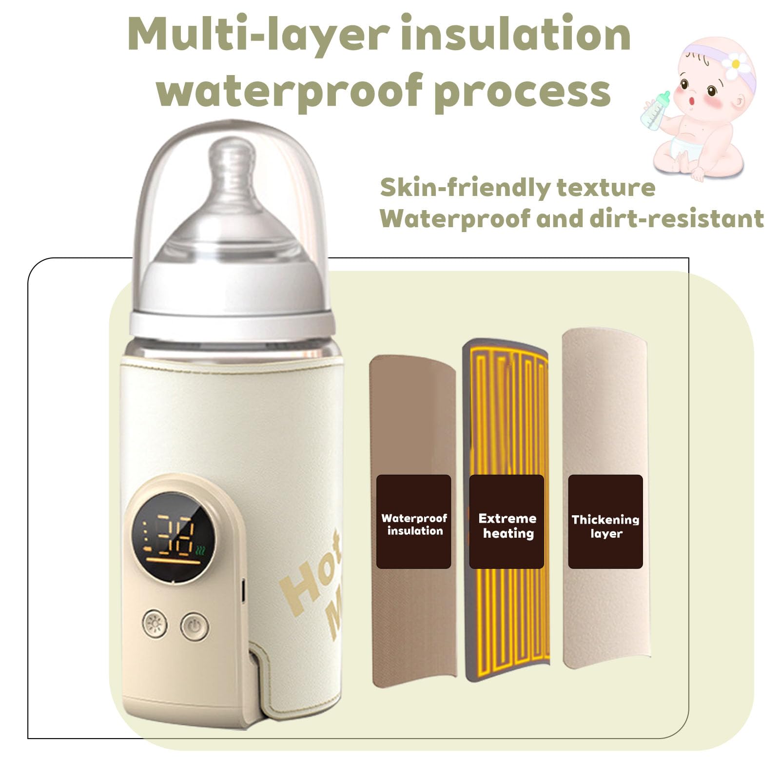 ORWMX six-temperature levels provide precise heating for different bottles