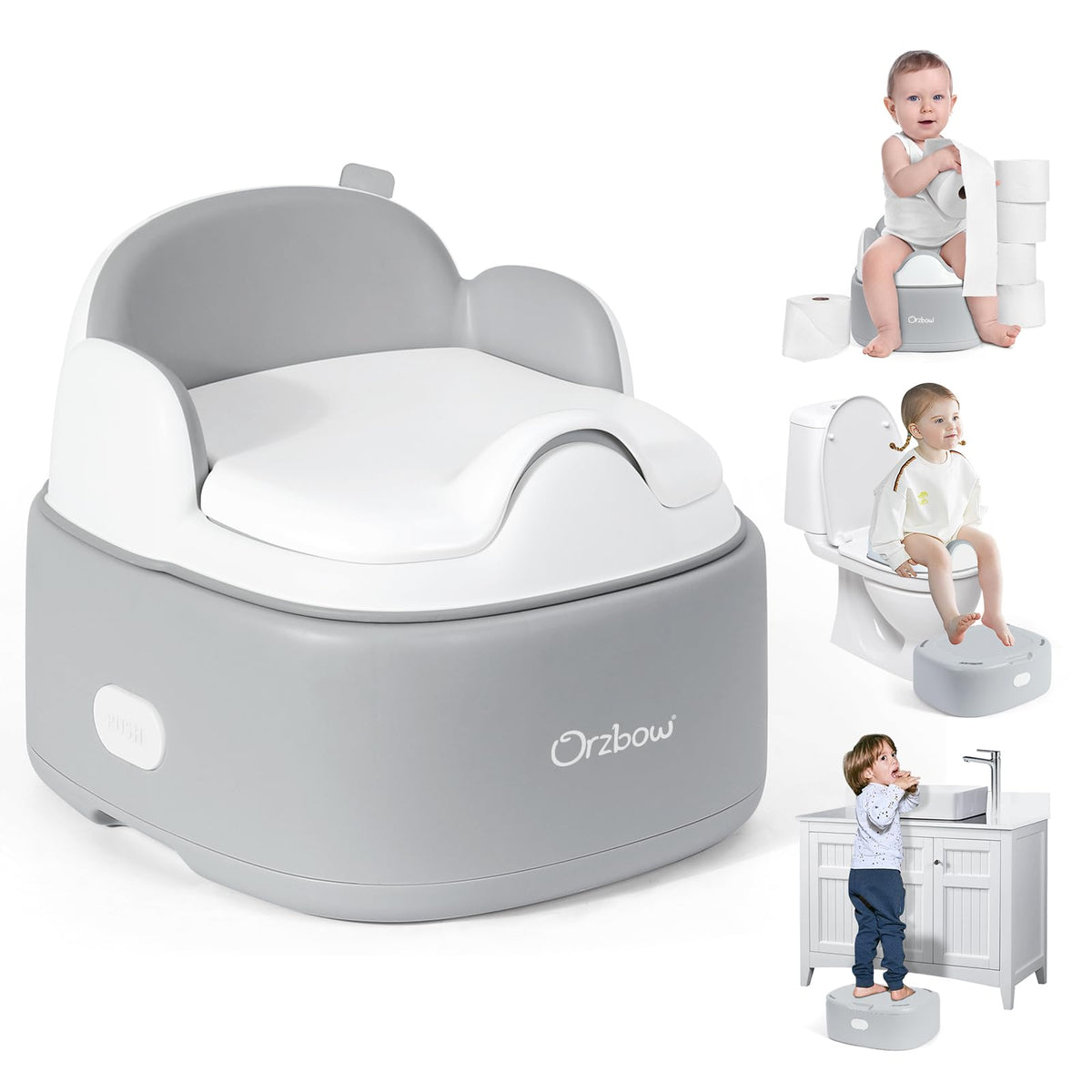 Orzbow 3-in-1 potty standalone: stable base supports confident toddler training.