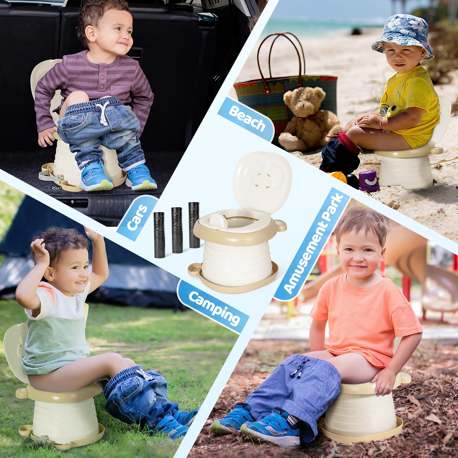 Orzbow ABS material potty seat with non-slip base for safety.