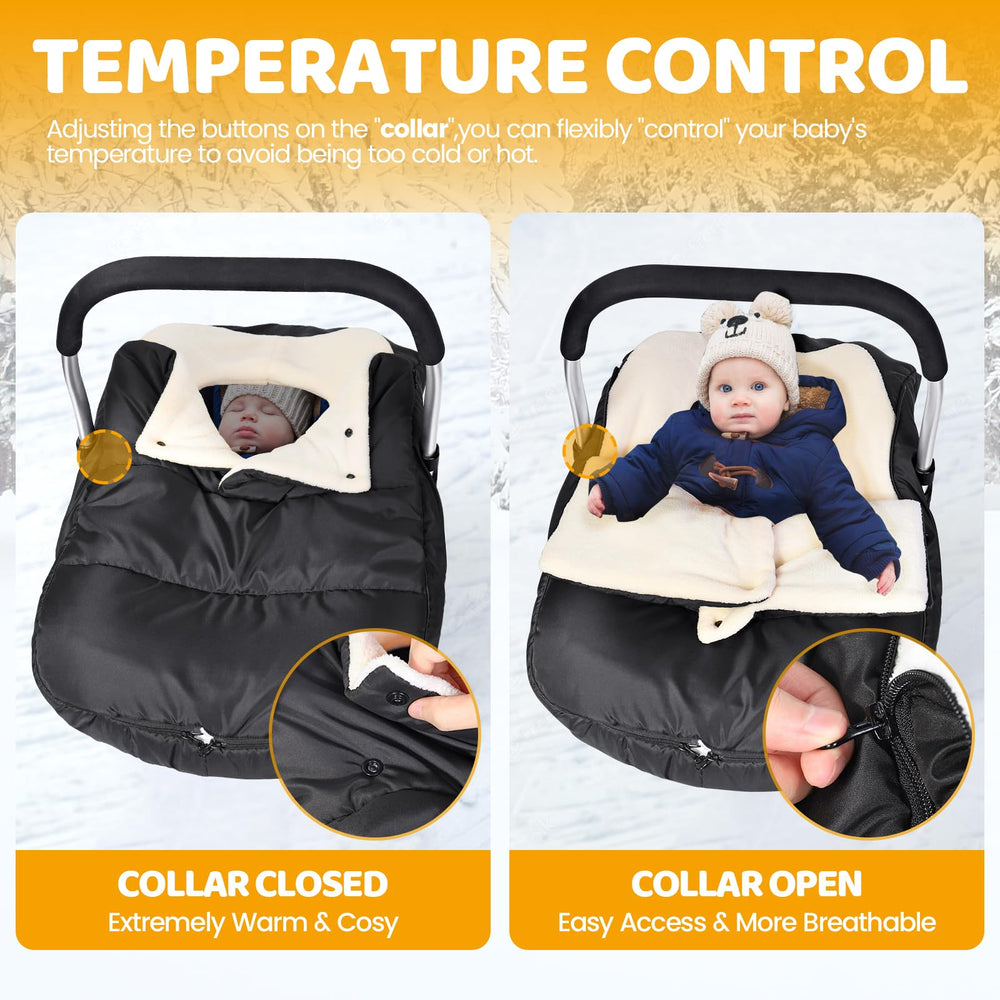 Orzbow adjustable collar car seat cover emphasizes warmth and wind protection
