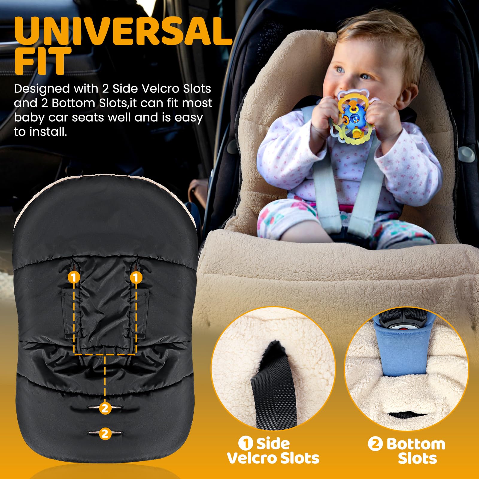 Orzbow adjustable front cover with snap buttons maintains baby comfort