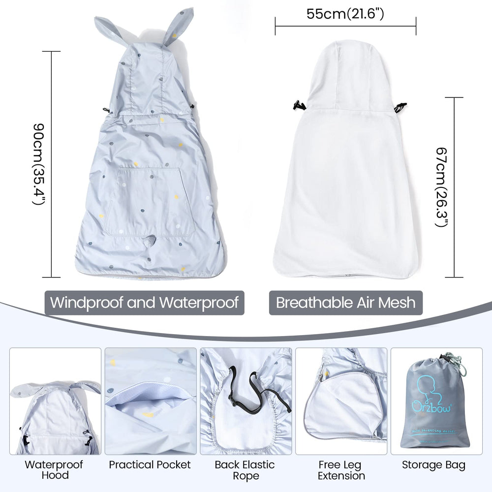 Orzbow all-season carrier cover windproof shields the baby on breezy walks.