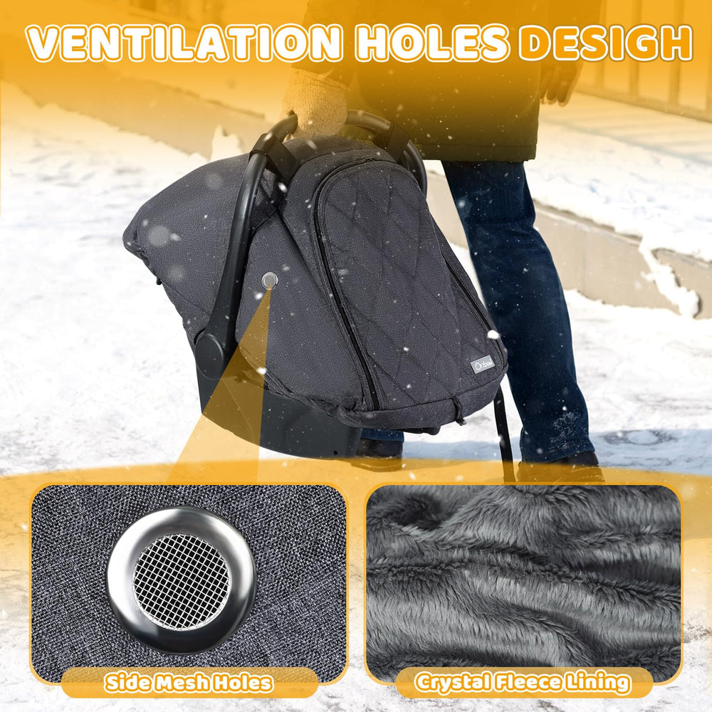 Orzbow baby canopy with zipper access for quick checks