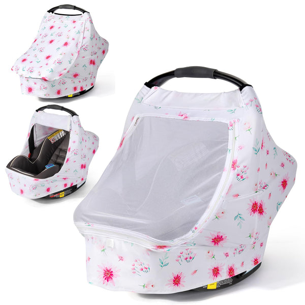 Orzbow baby car seat cover with breathable-fabric focus keeps baby comfortable on car trips