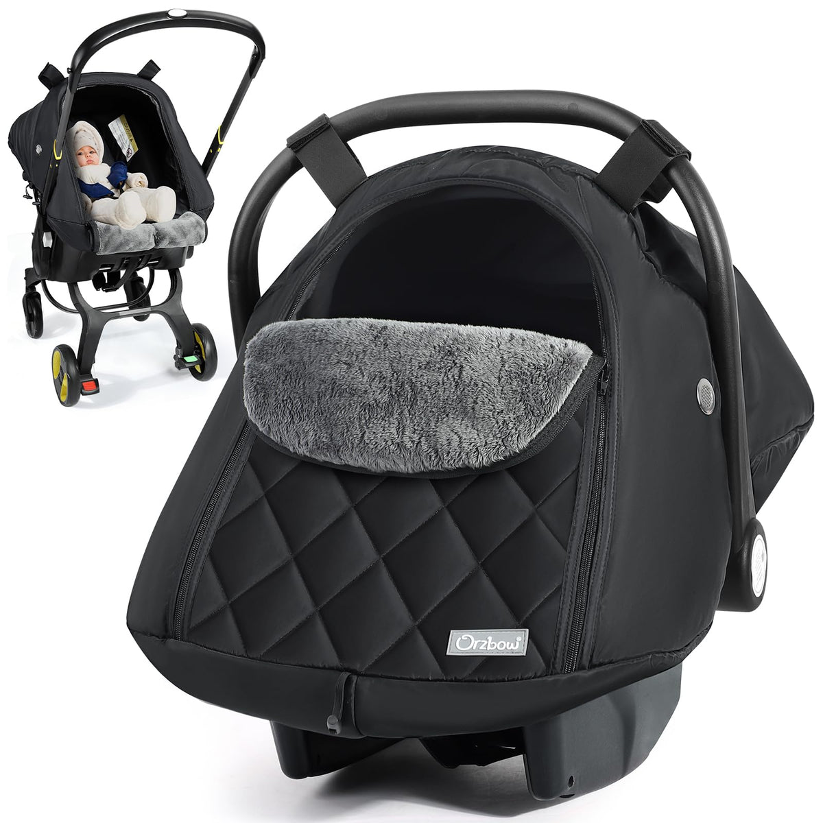 Orzbow baby car seat cover Winter showing waterproof protection for seats and strollers