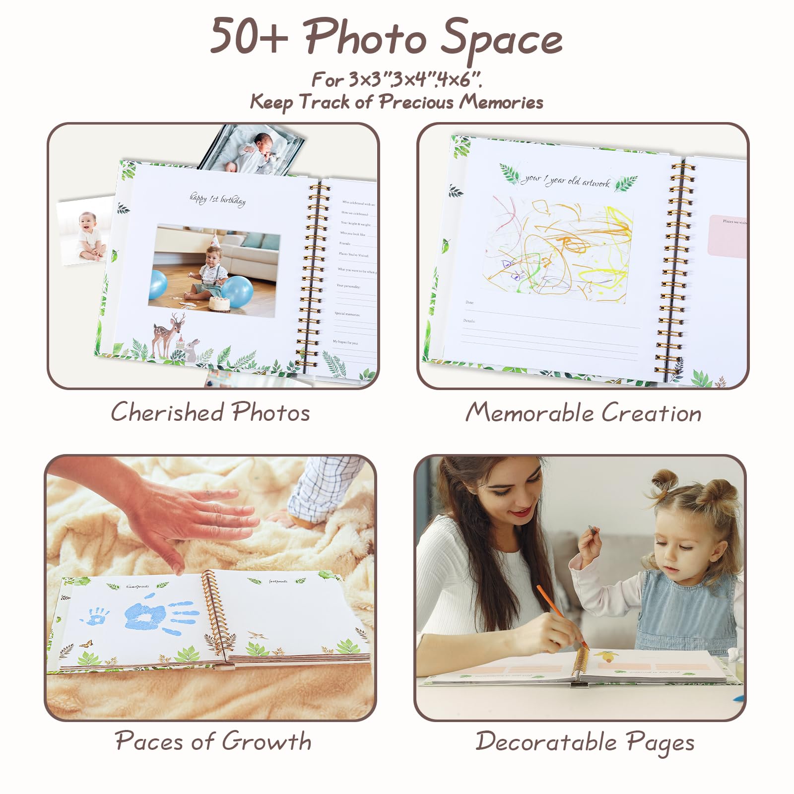 Orzbow Baby Memory Book animal theme design appeals to parents and kids