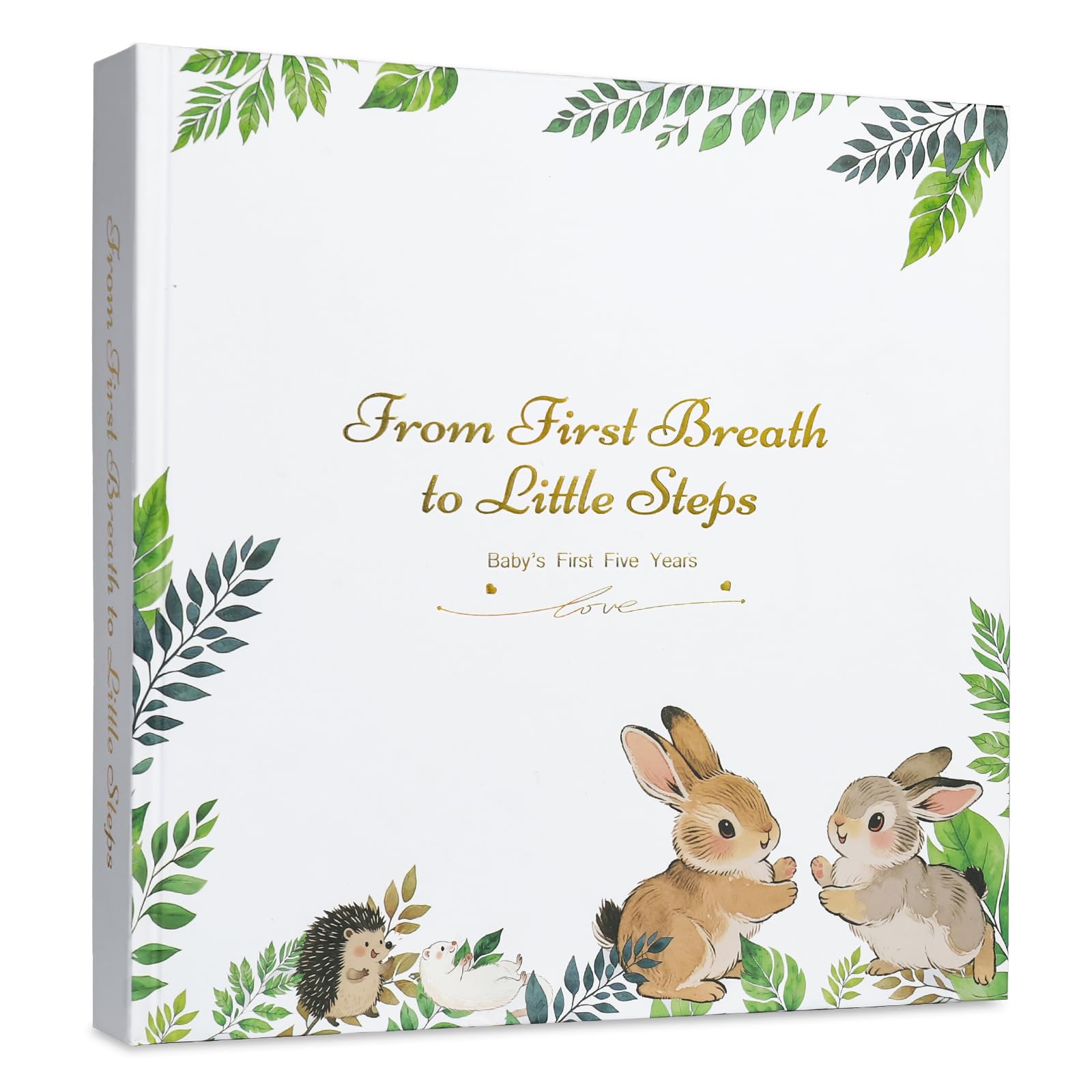Orzbow Baby Memory Book cover with gold foil for a premium keepsake