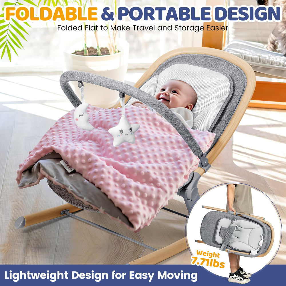 Orzbow Baby Rocker Chair breathable mesh cushion keeps baby cool and comfortable.