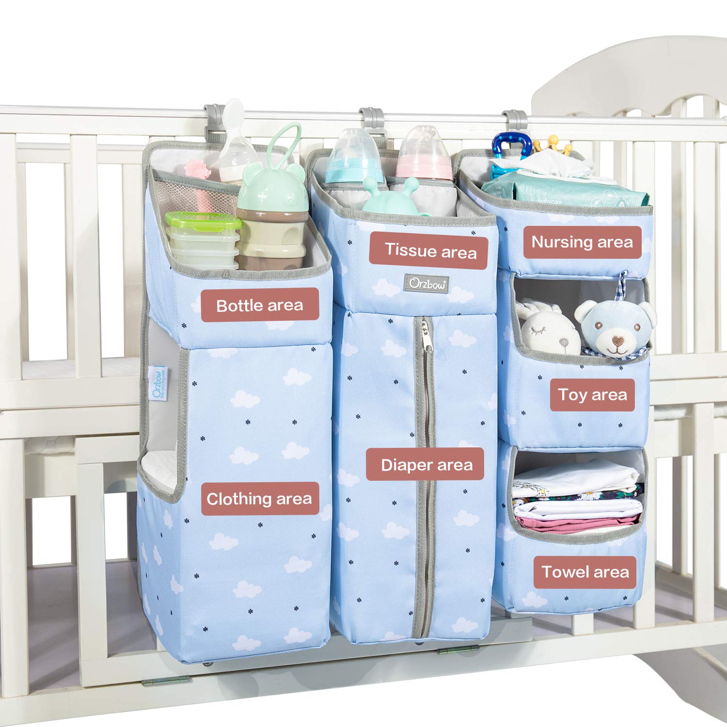 Orzbow diaper caddy presented as a thoughtful baby shower gift for organized nurseries.