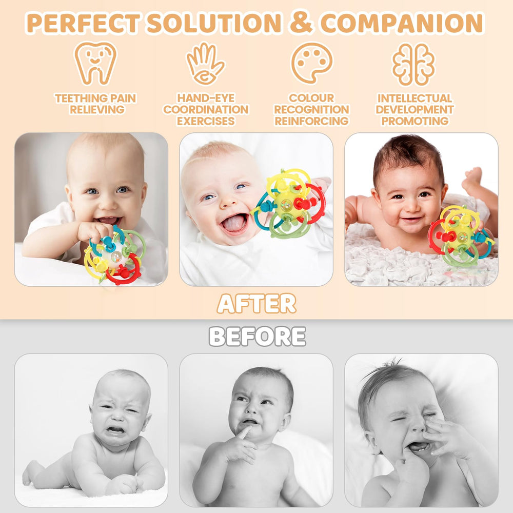 Orzbow toy supports early development with grasping and exploration in infants.
