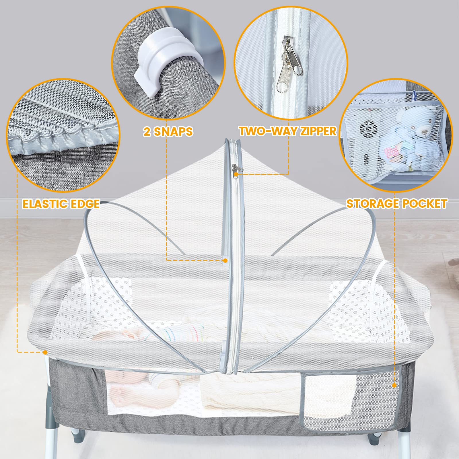 Orzbow bassinet cover acts as protective barrier against pests