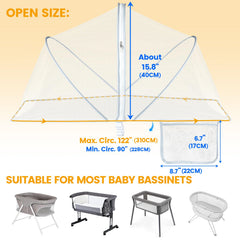 Orzbow bassinet cover with universal elastic fit for many bassinets