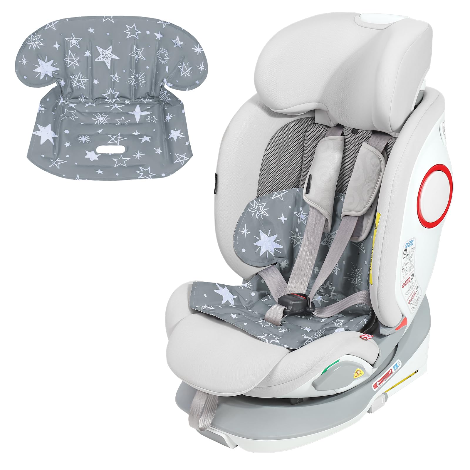 Orzbow car seat cooling pad gray, top view for baby comfort.