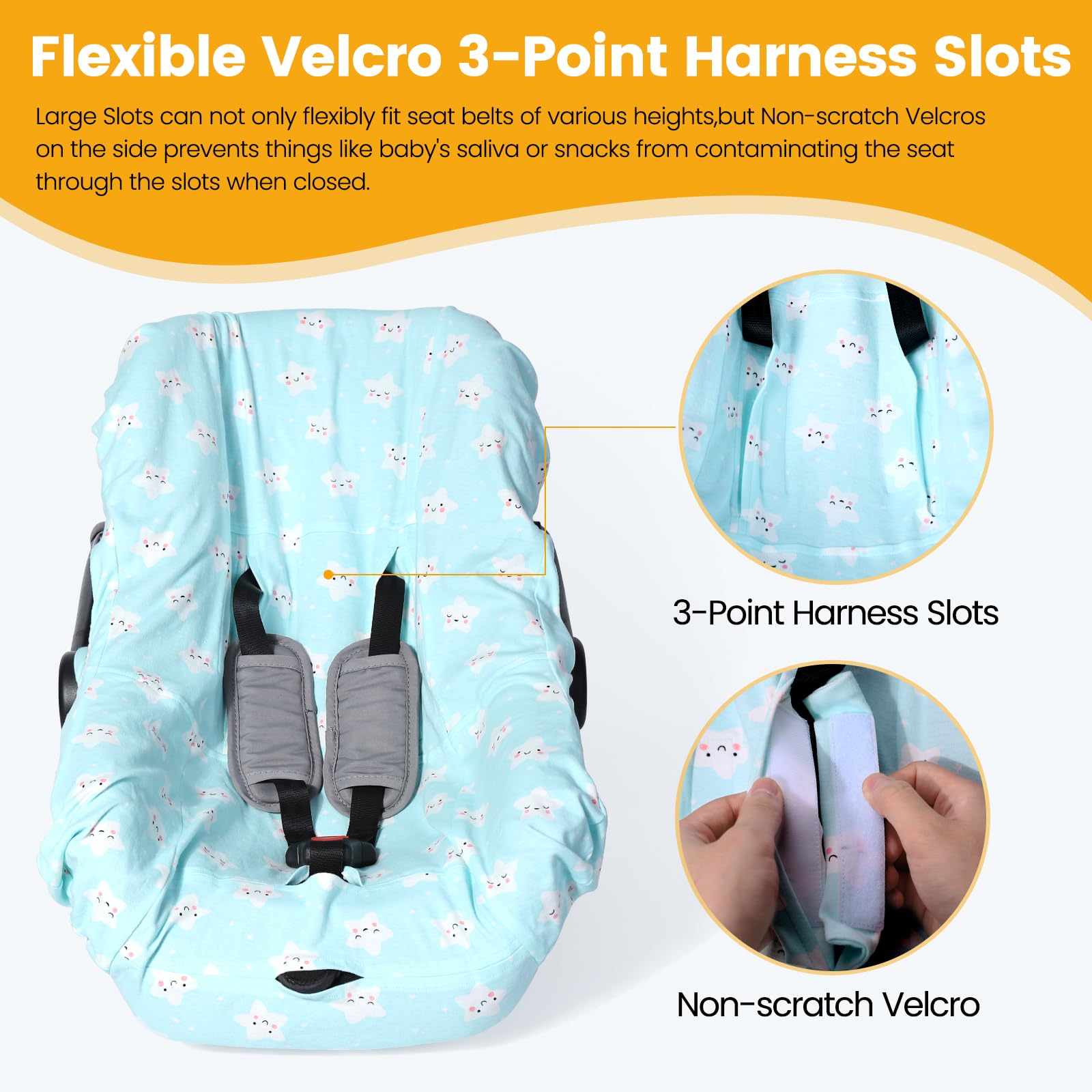 Orzbow universal-fit car seat protector liner on travel system