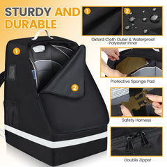 Orzbow car seat bag with shoulder and waist straps for comfortable carry.