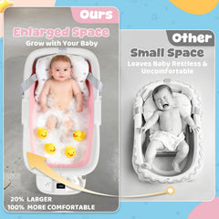 Orzbow collapsible bath tub thermometer shows water temperature
