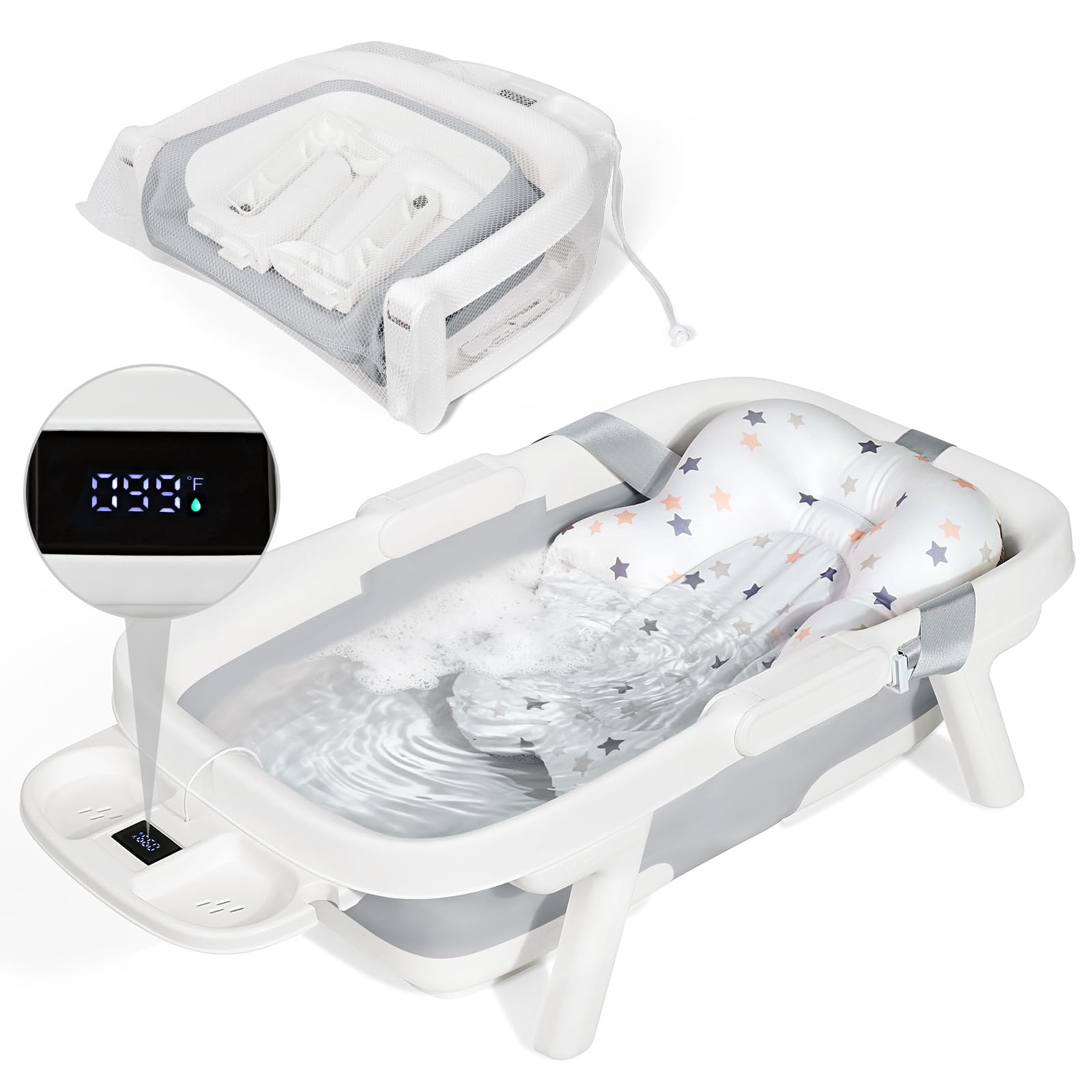 Orzbow Collapsible Baby Bath Tub unfolded size offers more space for comfortable baths