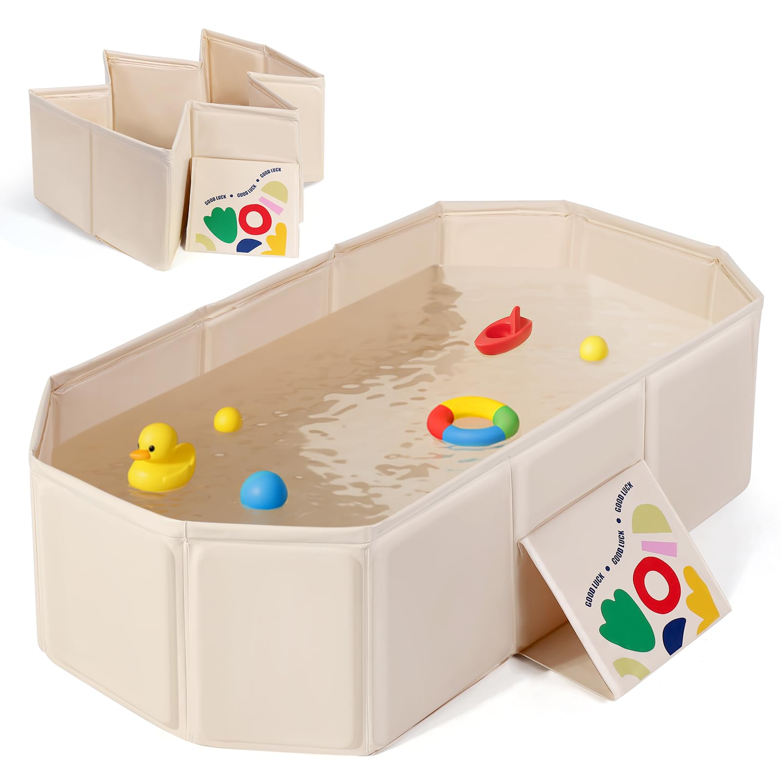 Orzbow collapsible baby bathtub folded view showing compact storage