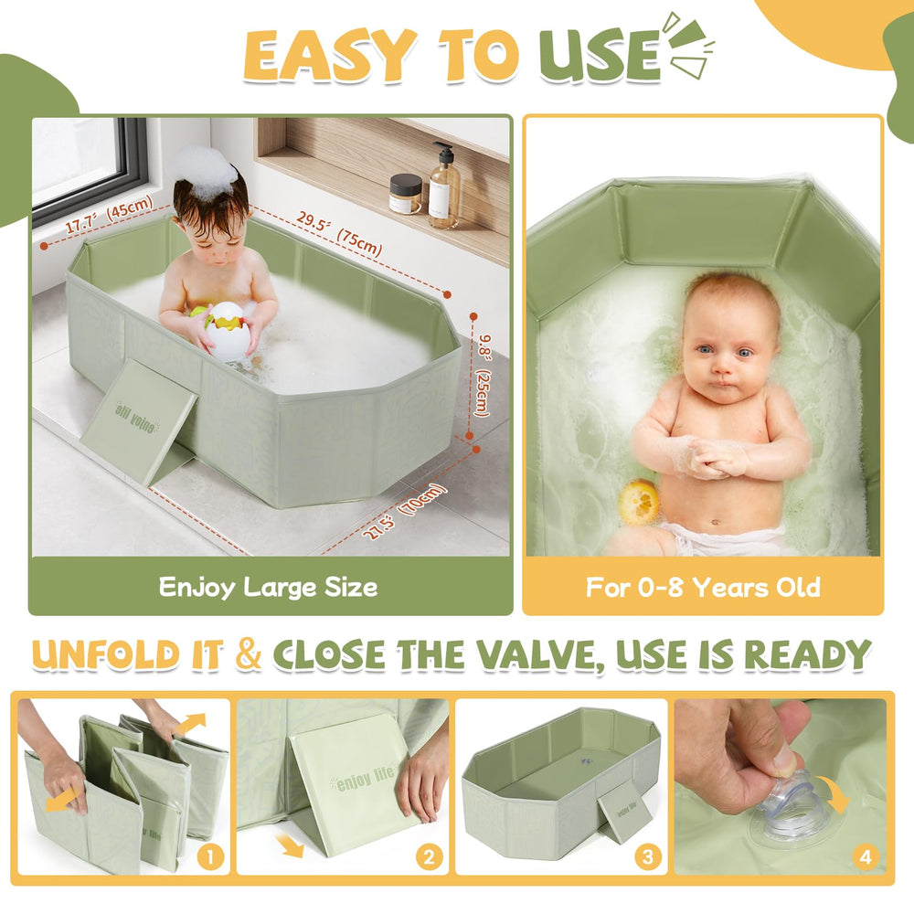 Orzbow collapsible baby bathtub non-slip base for safer baths.