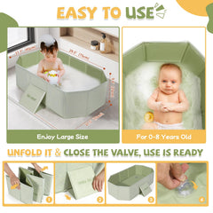 Orzbow collapsible baby bathtub non-slip base for safer baths.
