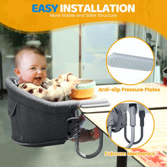 Orzbow collapsible portable high chair folded in carrying bag