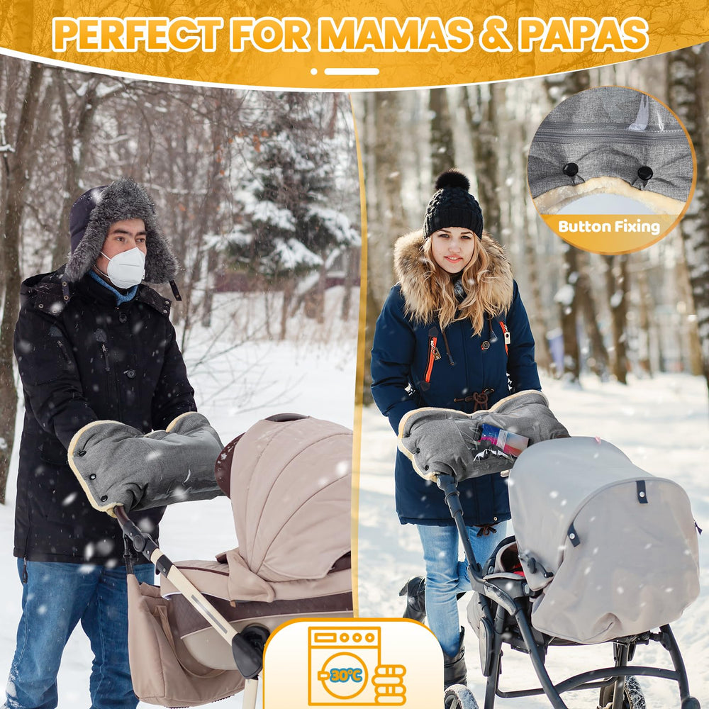 Orzbow stroller mitts collapse for compact storage and quick drying.