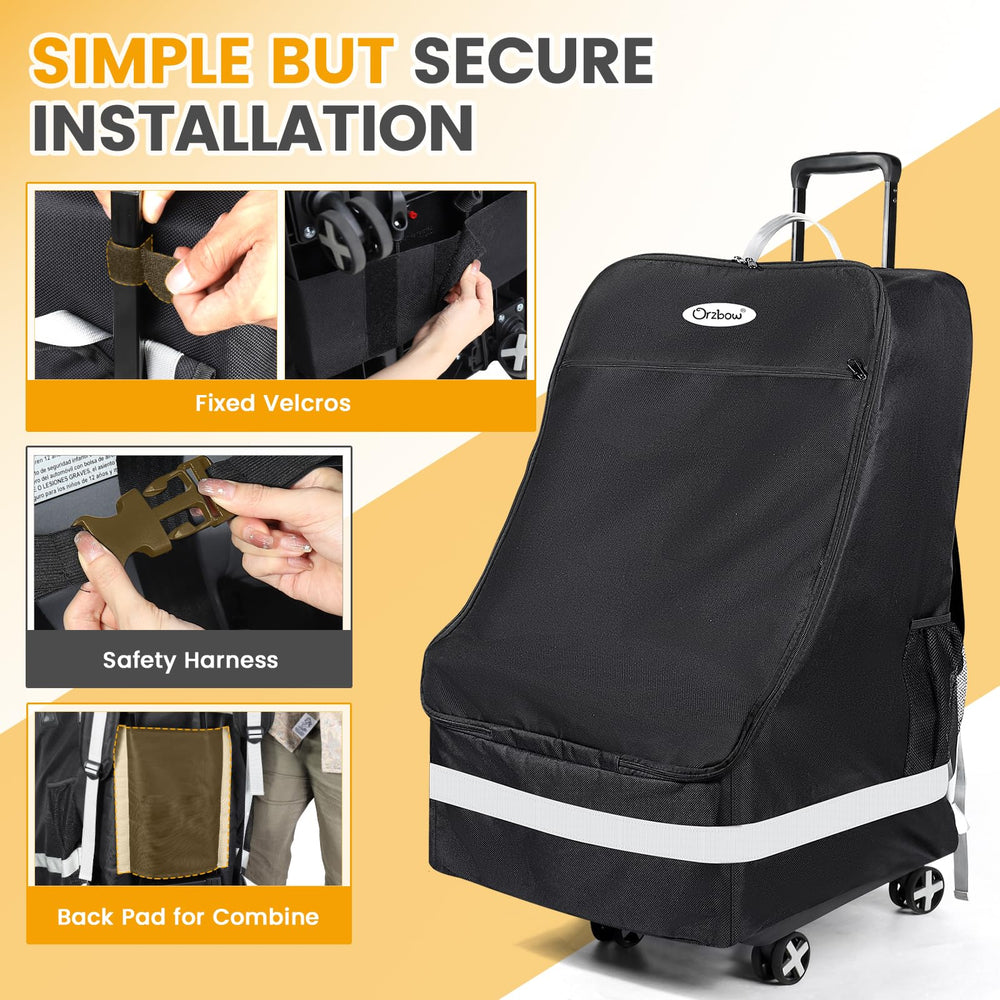 Orzbow foldable car-seat dolly supports up to 110 lbs for easy moves.