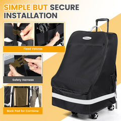 Orzbow foldable car-seat dolly supports up to 110 lbs for easy moves.