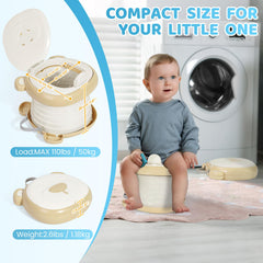 Orzbow khaki travel potty seat shown in car or travel setting.